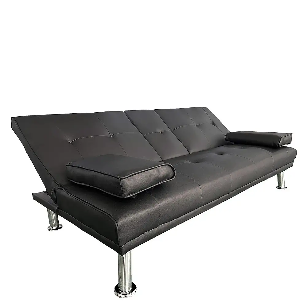 ArteLibre Καναπές Κρεβάτι Τριθέσιος ArteLibre ALFRED Μαύρο PU 164x76.5x79cm - 14290053 - inde.gr