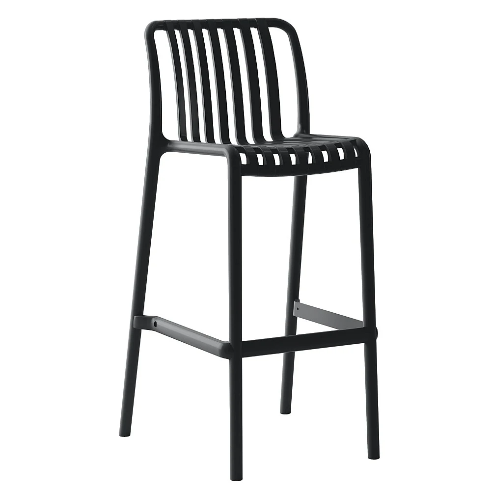 ArteLibre Σκαμπό Bar ArteLibre TAHITI Μαύρο PP 47x38x102cm - 15300009 - inde.gr