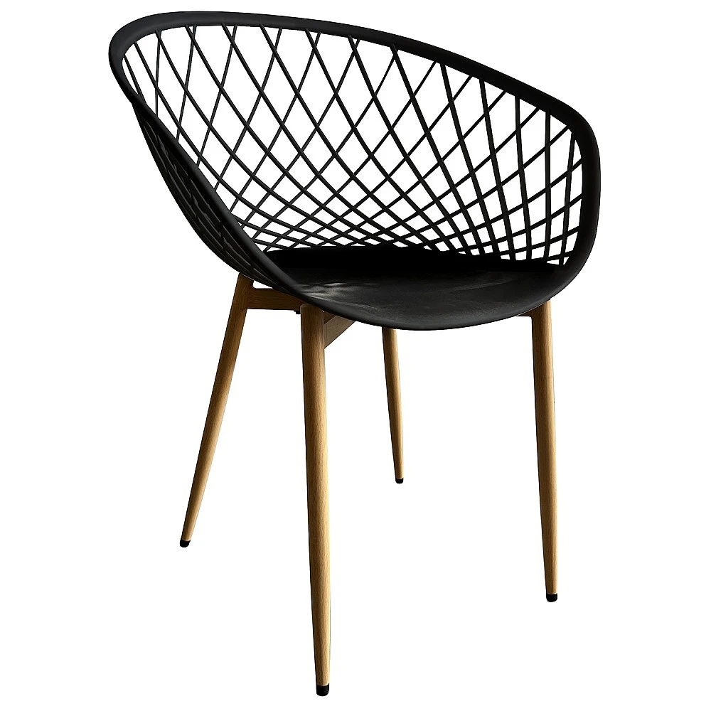 ArteLibre Καρέκλα Κήπου ArteLibre BALI Μαύρο/Φυσικό PP/Μέταλλο 62x42x82cm - 15300016 - inde.gr