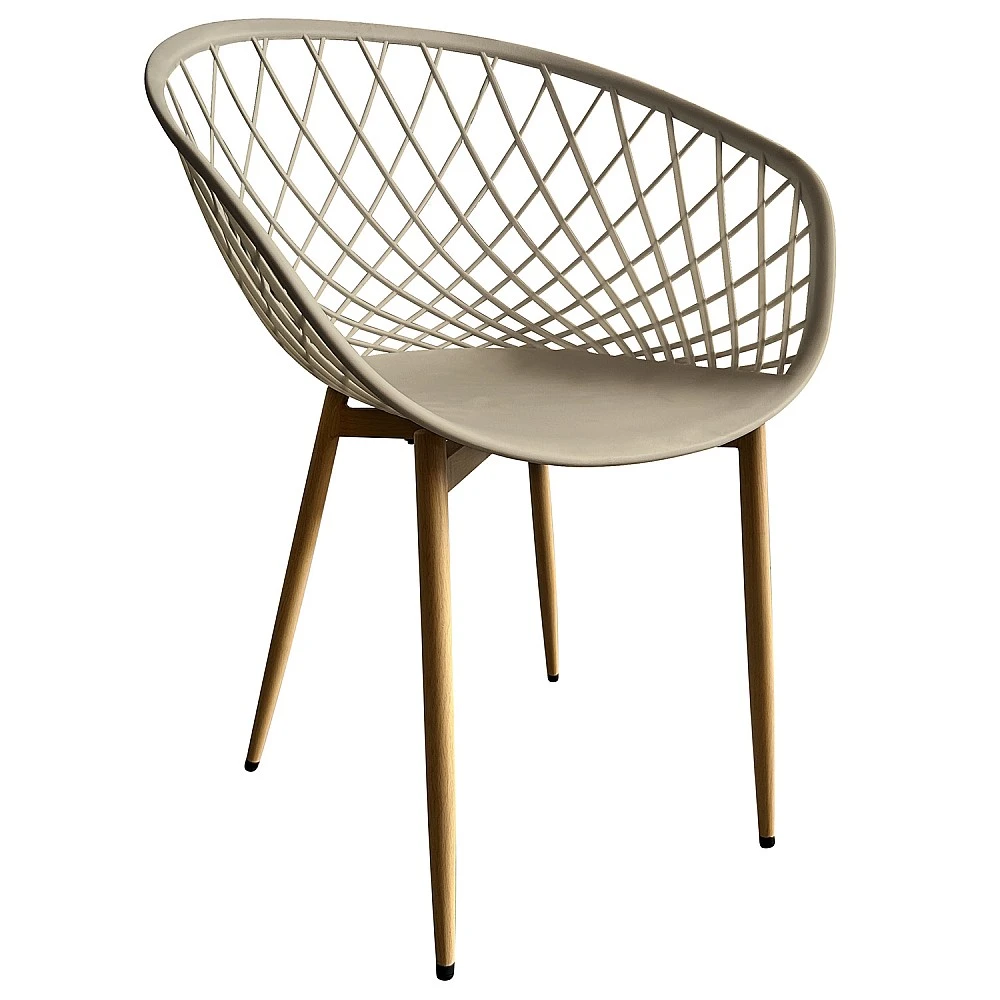 ArteLibre Καρέκλα Κήπου ArteLibre BALI Μπεζ/Φυσικό PP/Μέταλλο 62x42x82cm - 15300017 - inde.gr