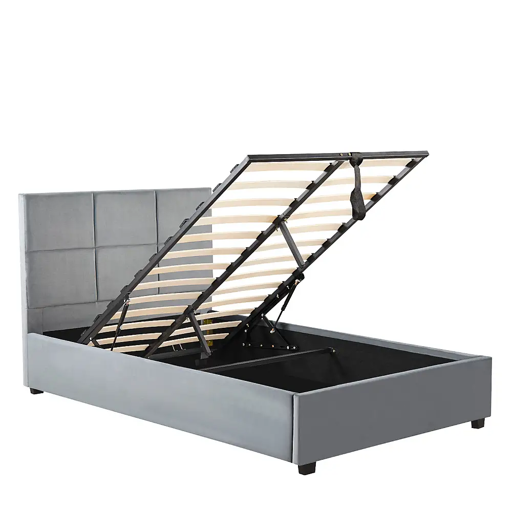 ArteLibre Κρεβάτι Μονό ArteLibre CLOUDREST Γκρι Ύφασμα 214x127.5x109cm (Στρώμα 120x200cm) - 14920011 - inde.gr