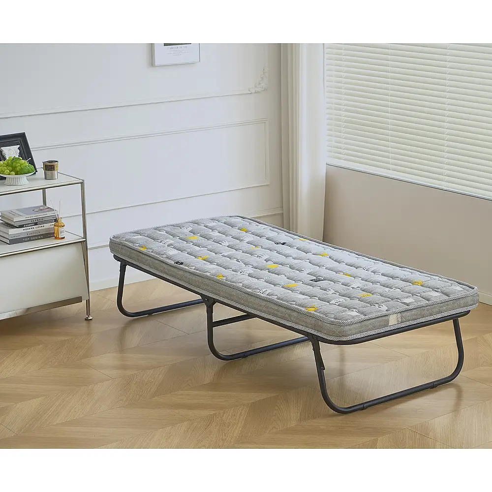 ArteLibre Κρεβάτι Σπαστό ArteLibre FLEXREST Με Στρώμα Πάχους 12cm Μαύρο Μέταλλο 180x80x33cm - 14920016 - inde.gr