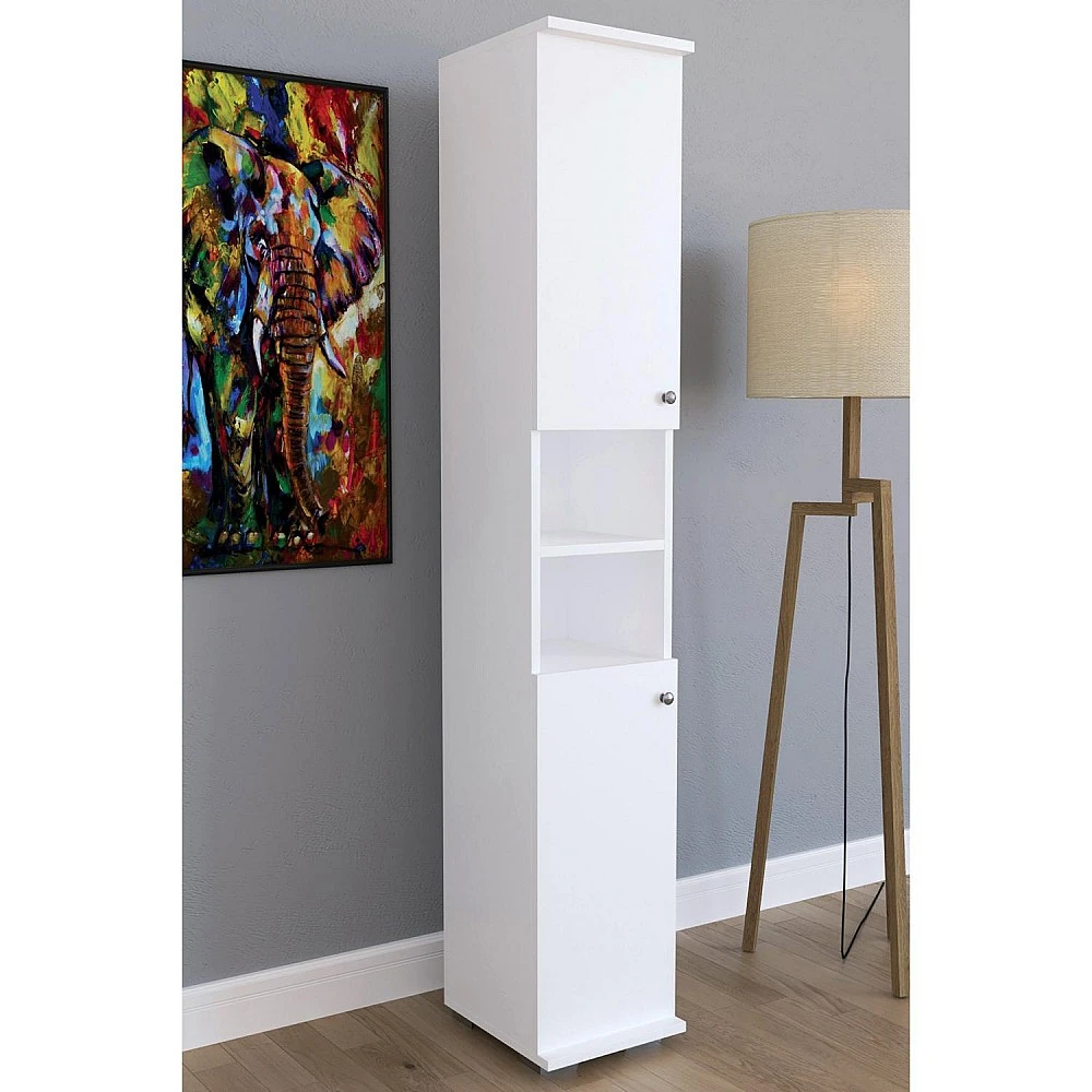 ArteLibre Έπιπλο Εισόδου ArteLibre ELNA Λευκό Μοριοσανίδα 30x35x177cm - 14870015 - inde.gr