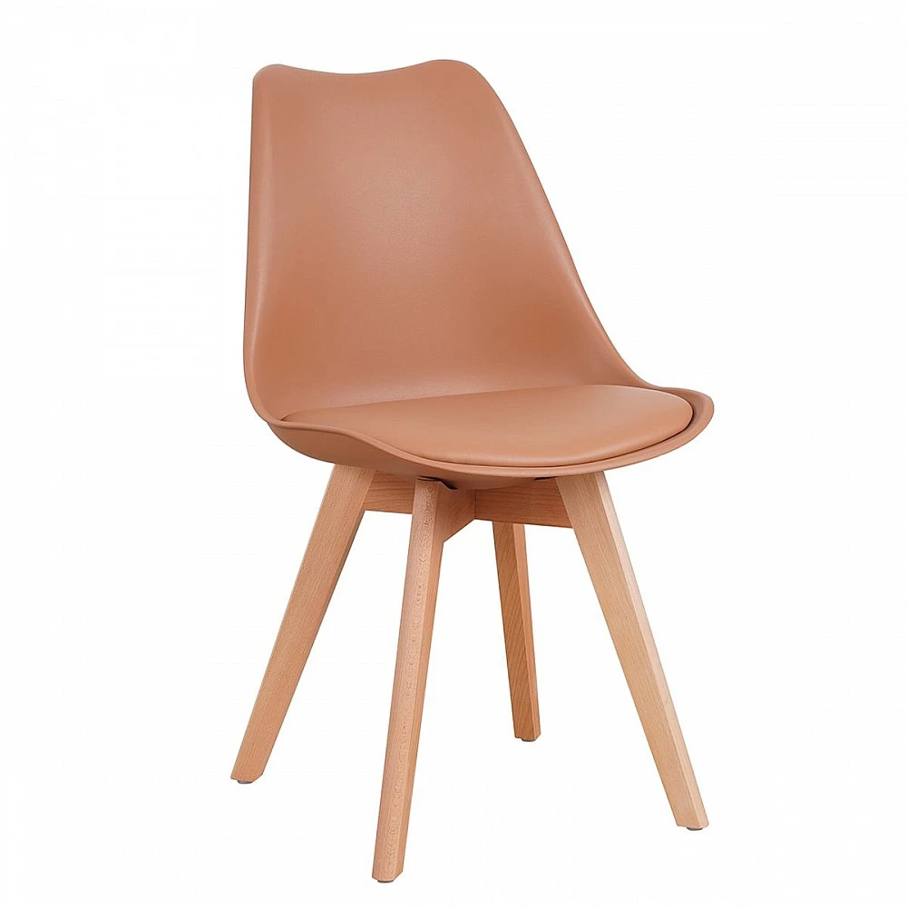 ArteLibre Καρέκλα ArteLibre GROUGH Μπεζ PP/PU/Ξύλο 49x56x83cm - 14600018 - inde.gr