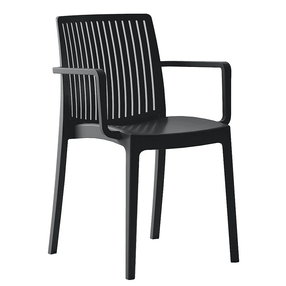 ArteLibre Πολυθρόνα Κήπου ArteLibre BARTS Μαύρο PP 53x55.2x82cm - 15300027 - inde.gr