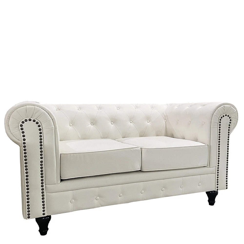 ArteLibre Καναπές Διθέσιος ArteLibre AVERY Λευκό PU 155x90x73cm - 14290075 - inde.gr