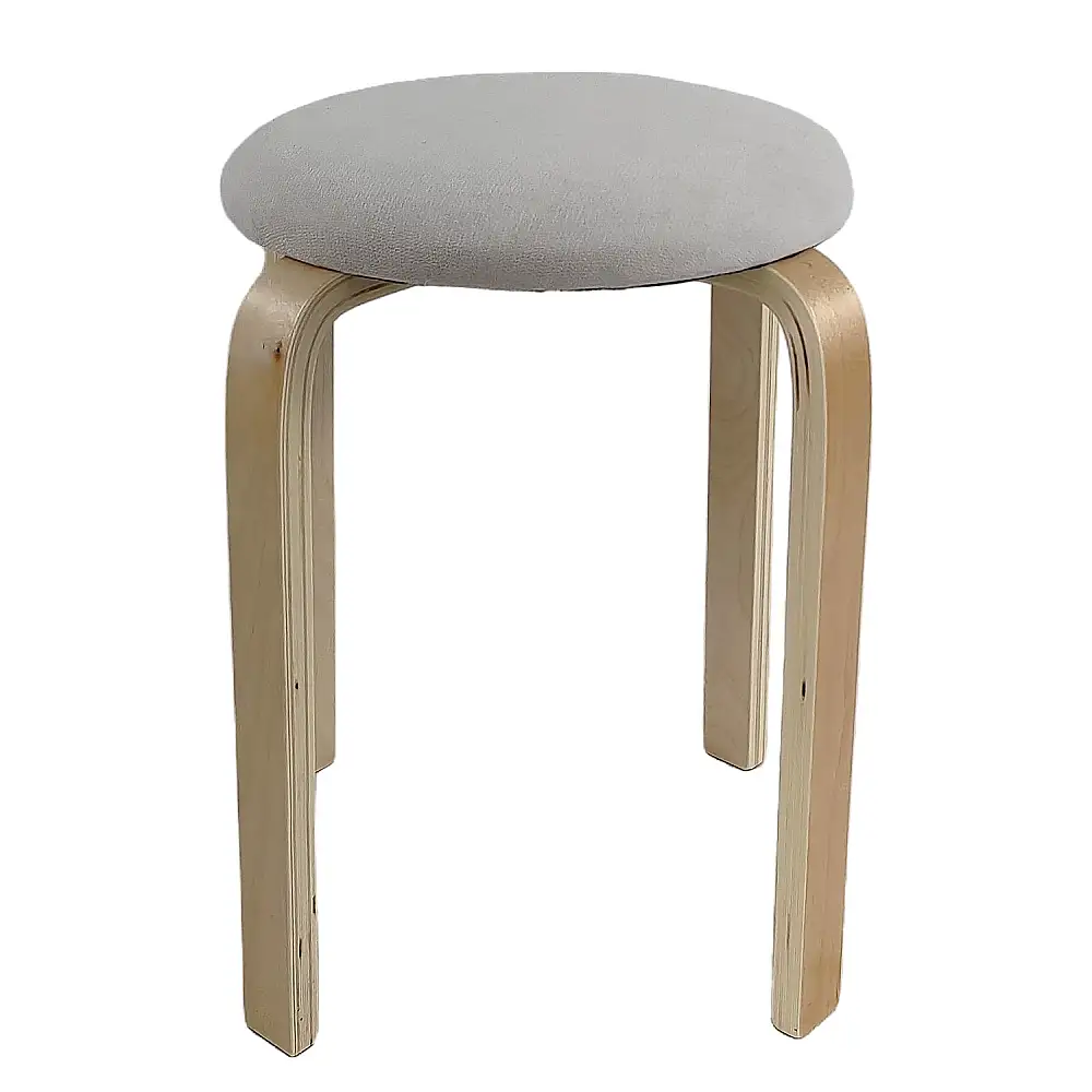 ArteLibre Σκαμπό ArteLibre MILOA Mπεζ/Φυσικό Ύφασμα/Ξύλο 42x42x45cm - 14350032 - inde.gr