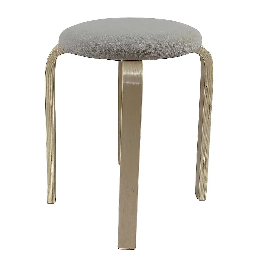 ArteLibre Σκαμπό ArteLibre MILOA Mπεζ/Φυσικό Ύφασμα/Ξύλο 42x42x45cm - 14350032 - inde.gr