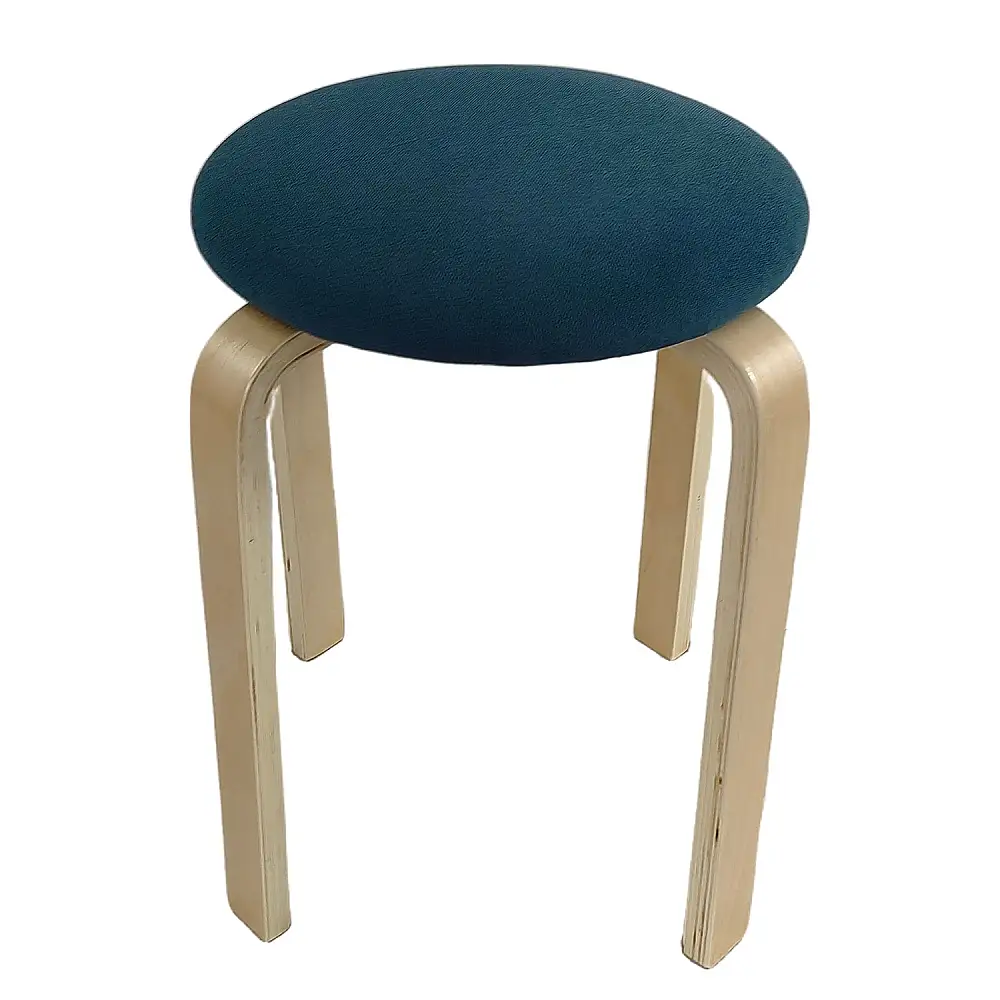 ArteLibre Σκαμπό ArteLibre MILOA Μπλε/Φυσικό Ύφασμα/Ξύλο 42x42x45cm - 14350033 - inde.gr