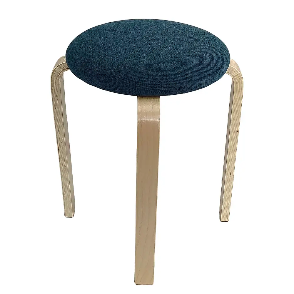 ArteLibre Σκαμπό ArteLibre MILOA Μπλε/Φυσικό Ύφασμα/Ξύλο 42x42x45cm - 14350033 - inde.gr