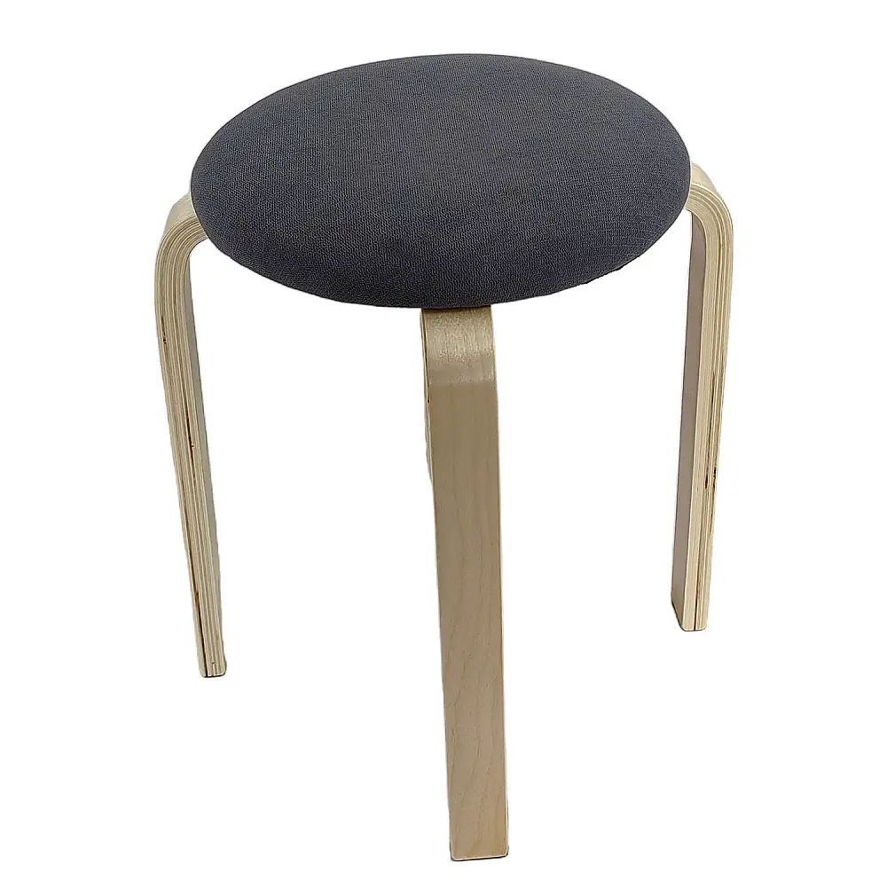 ArteLibre Σκαμπό ArteLibre MILOA Γκρι/Φυσικό Ύφασμα/Ξύλο 42x42x45cm - 14350035 - inde.gr