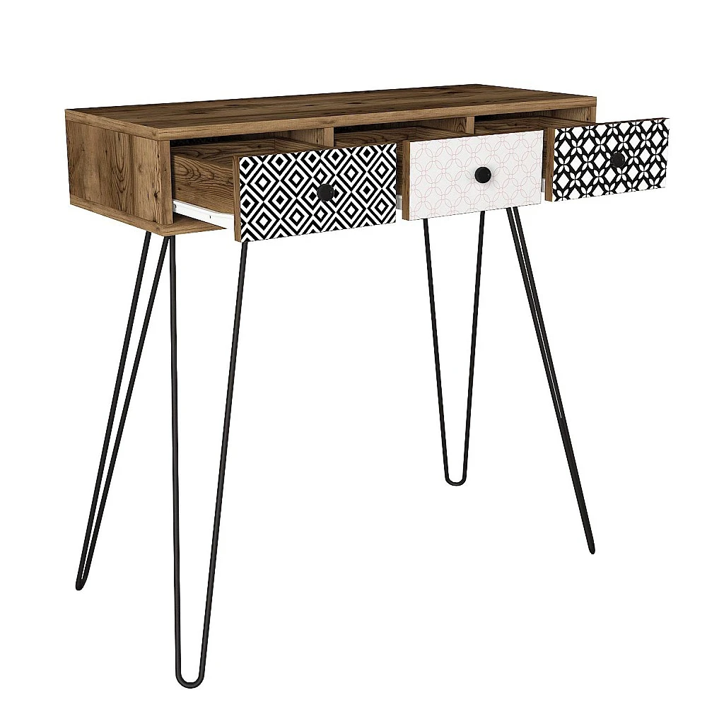 ArteLibre Κονσόλα ArteLibre LIDYA Καφέ Με Σχέδιο 90x35x91cm - 14410110 - inde.gr