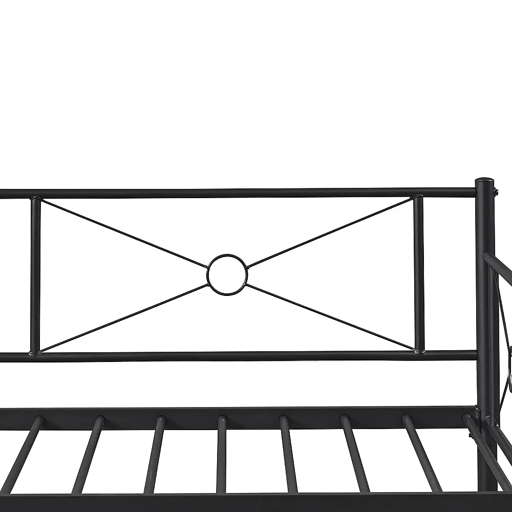 ArteLibre Καναπές Κρεβάτι ArteLibre CIMARRON Μαύρο Μέταλλο Για Στρώμα 90x190cm - 14920032 - inde.gr