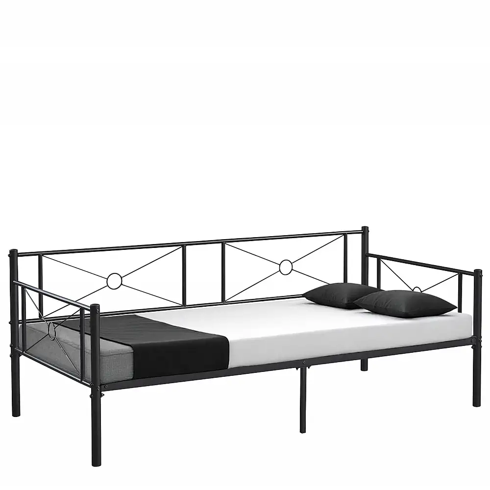 ArteLibre Καναπές Κρεβάτι ArteLibre CIMARRON Μαύρο Μέταλλο Για Στρώμα 90x190cm - 14920032 - inde.gr