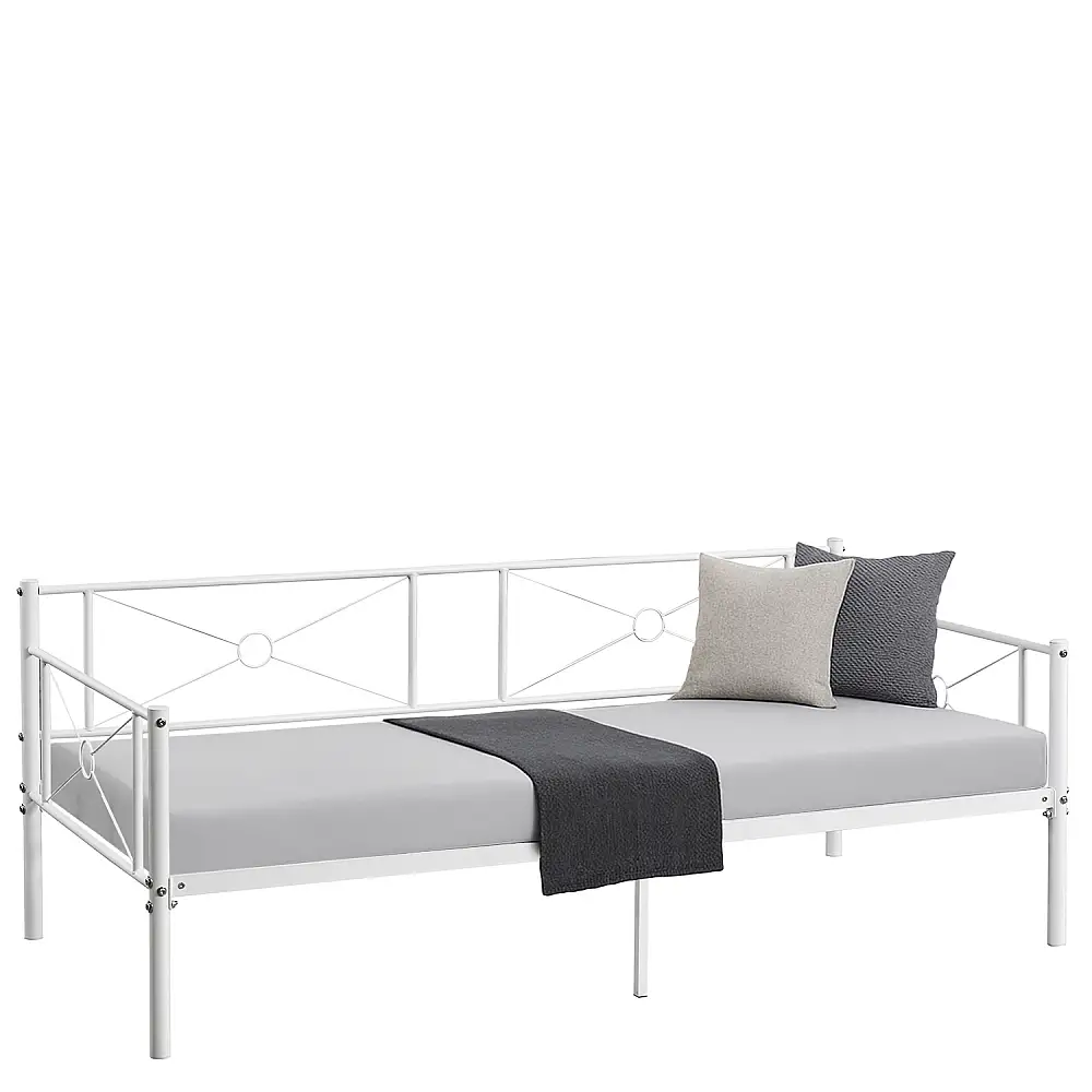 ArteLibre Καναπές Κρεβάτι ArteLibre CIMARRON Λευκό Μέταλλο Για Στρώμα 90x190cm - 14920033 - inde.gr