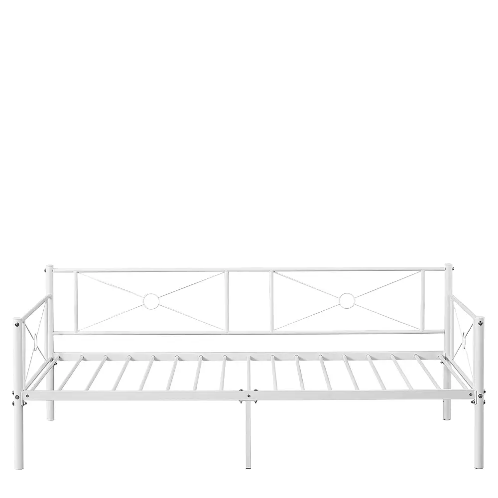 ArteLibre Καναπές Κρεβάτι ArteLibre CIMARRON Λευκό Μέταλλο Για Στρώμα 90x190cm - 14920033 - inde.gr