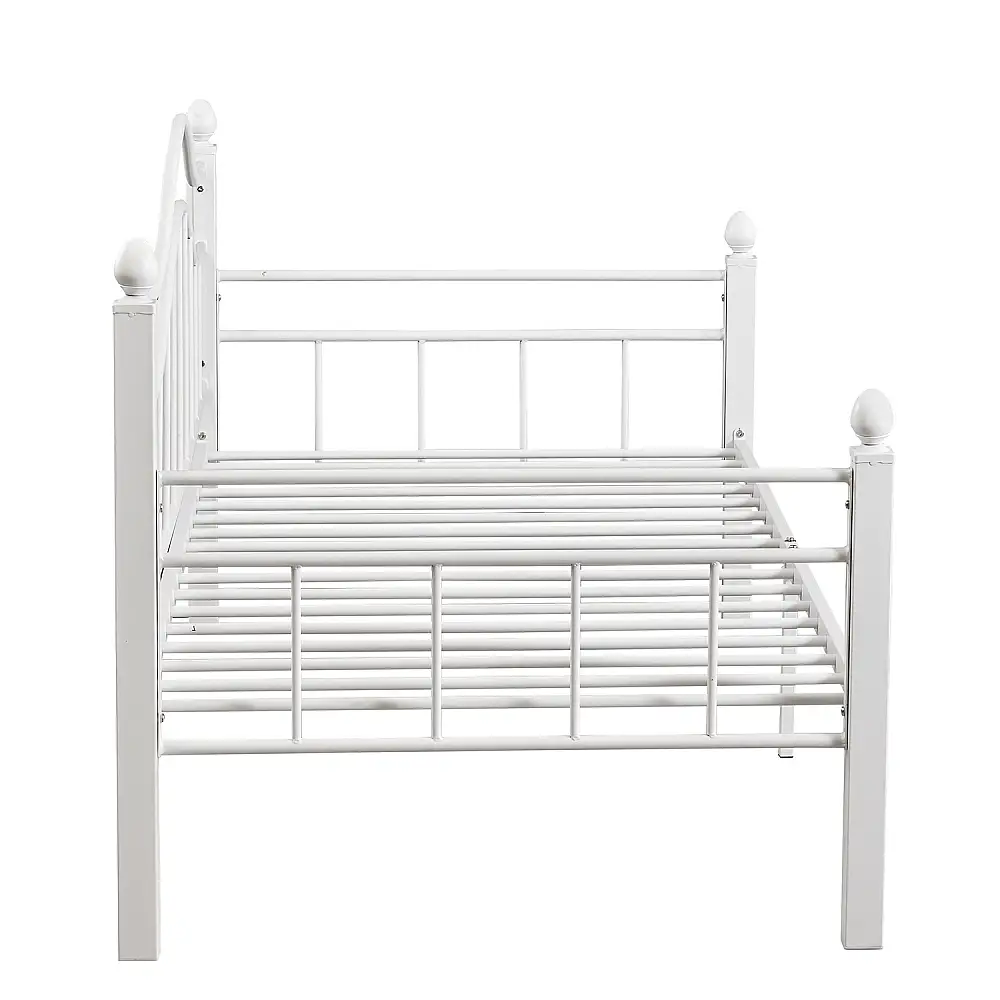 ArteLibre Καναπές Κρεβάτι ArteLibre PECOS Λευκό Μέταλλο Για Στρώμα 90x190cm - 14920036 - inde.gr