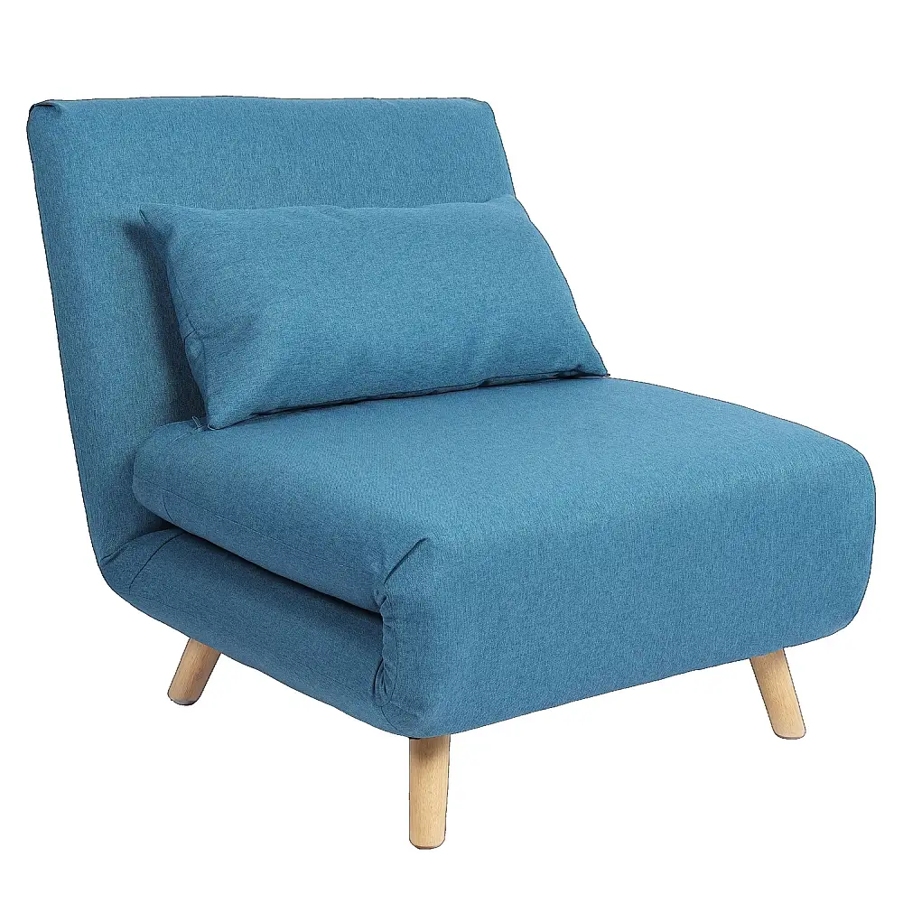 ArteLibre Πολυθρόνα Κρεβάτι ArteLibre VERA Μπλε Ύφασμα/Ξύλο 79x80x89cm - 14770078 - inde.gr