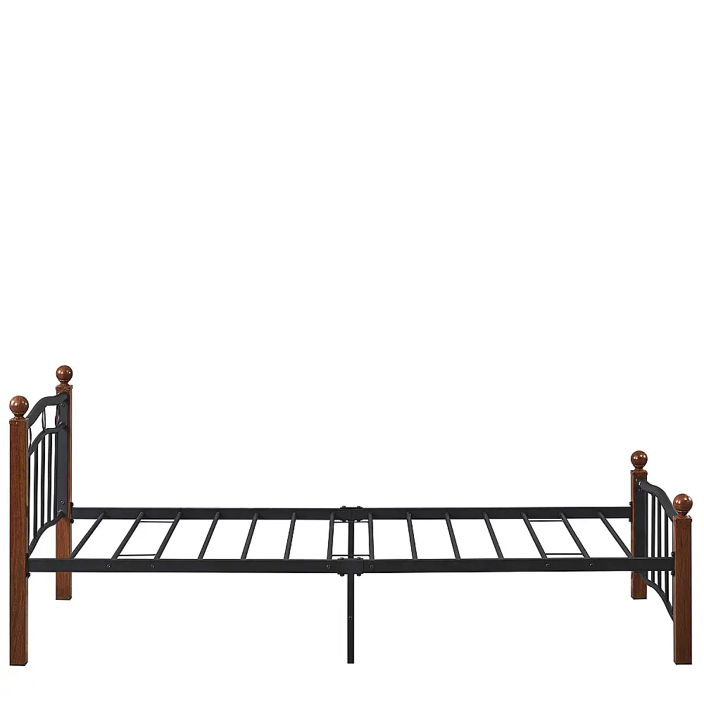 ArteLibre Κρεβάτι Μονό ArteLibre ARROWHEAD Μαύρο/Καρυδί Μέταλλο Για Στρώμα 90x200cm - 14920039 - inde.gr