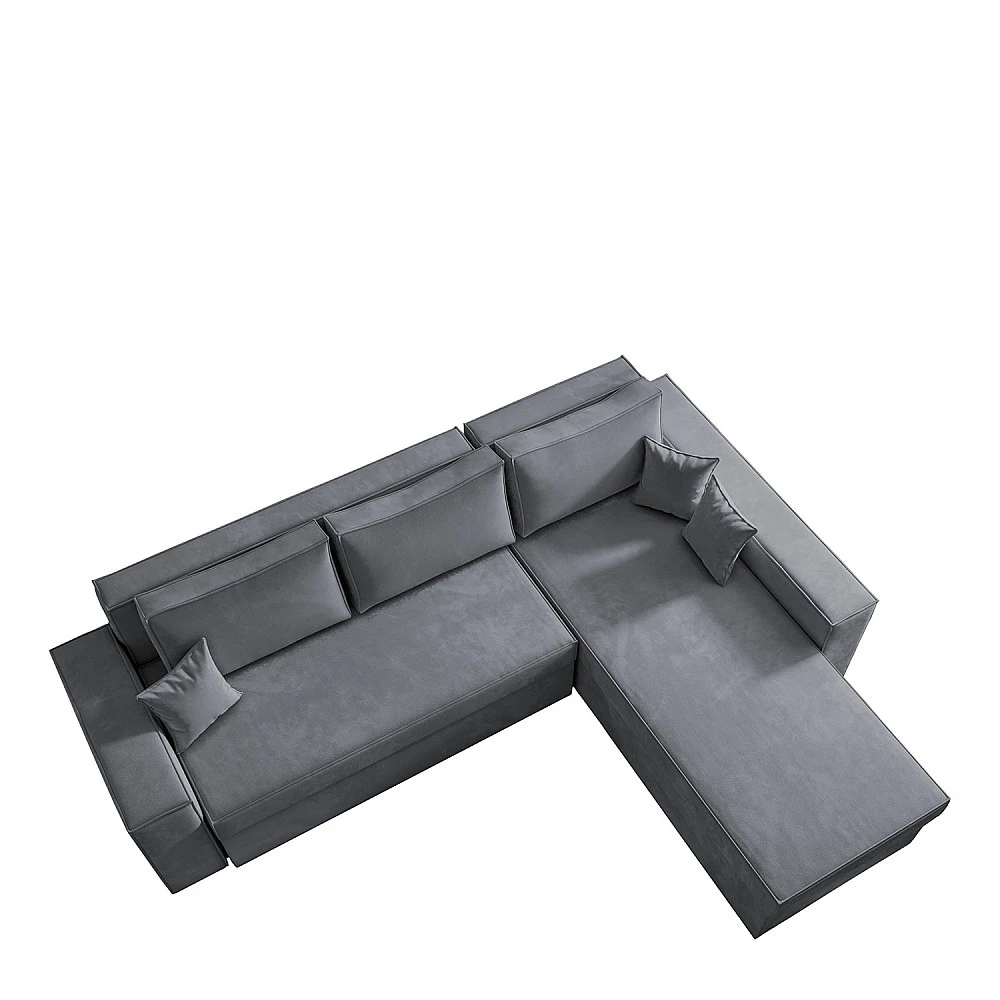ArteLibre Καναπές Γωνιακός ArteLibre Αναστρέψιμος CAHABON Γκρι 250x210x79cm - 14560020 - inde.gr