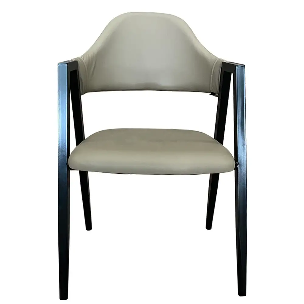 ArteLibre Καρέκλα Τραπεζαρίας ArteLibre SOLANA Cappuccino/Μαύρο PU/Μέταλλο 51x51x81cm - 14600149 - inde.gr