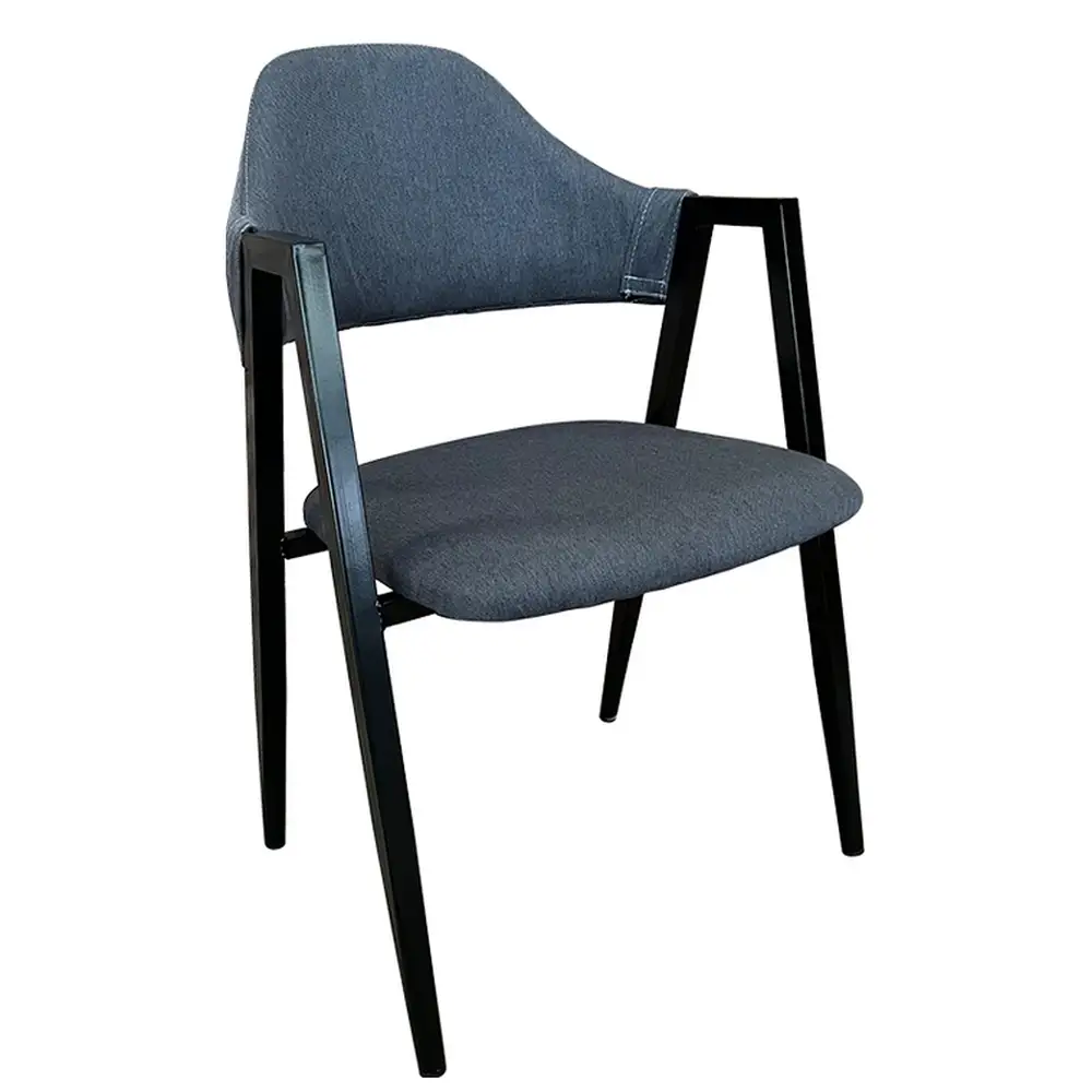 ArteLibre Καρέκλα Τραπεζαρίας ArteLibre SOLANA Γκρι/Μαύρο Ύφασμα/Μέταλλο 51x51x81cm - 14600150 - inde.gr