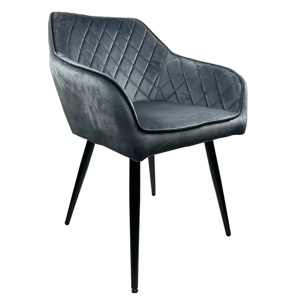 ArteLibre Καρέκλα Τραπεζαρίας ArteLibre FLORENCIA Γκρι/Μαύρο Βελούδο/Μέταλλο 56x60x81cm - 14600161 - inde.gr