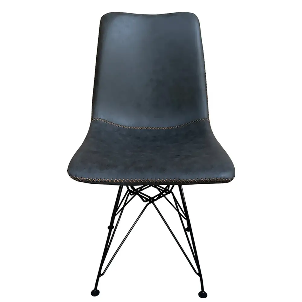 ArteLibre Καρέκλα Τραπεζαρίας ArteLibre SELVA Γκρι/Μαύρο PU/Μέταλλο 43x57x81cm - 14600162 - inde.gr