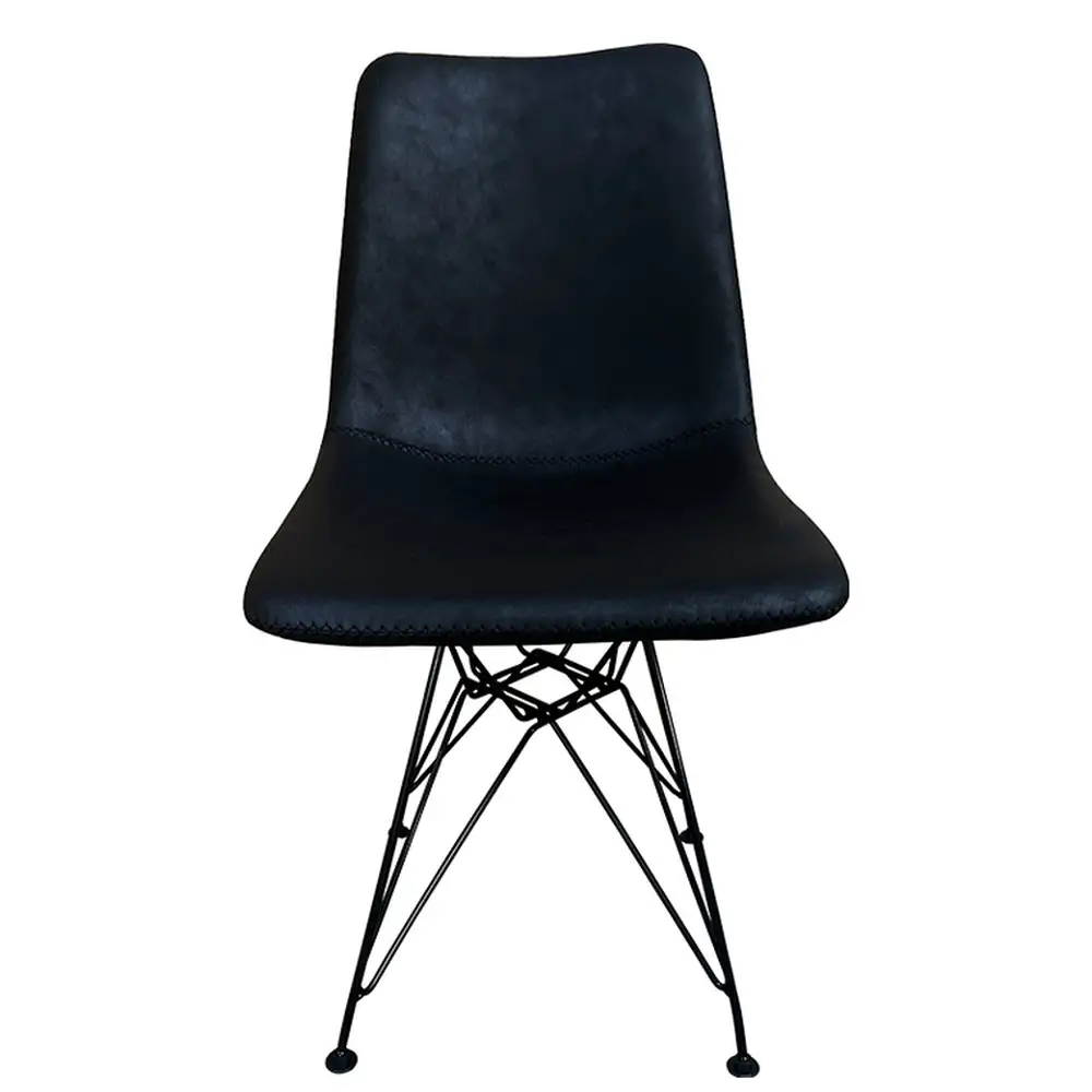 ArteLibre Καρέκλα Τραπεζαρίας ArteLibre SELVA Vintage Μαύρο PU/Μέταλλο 43x57x81cm - 14600163 - inde.gr