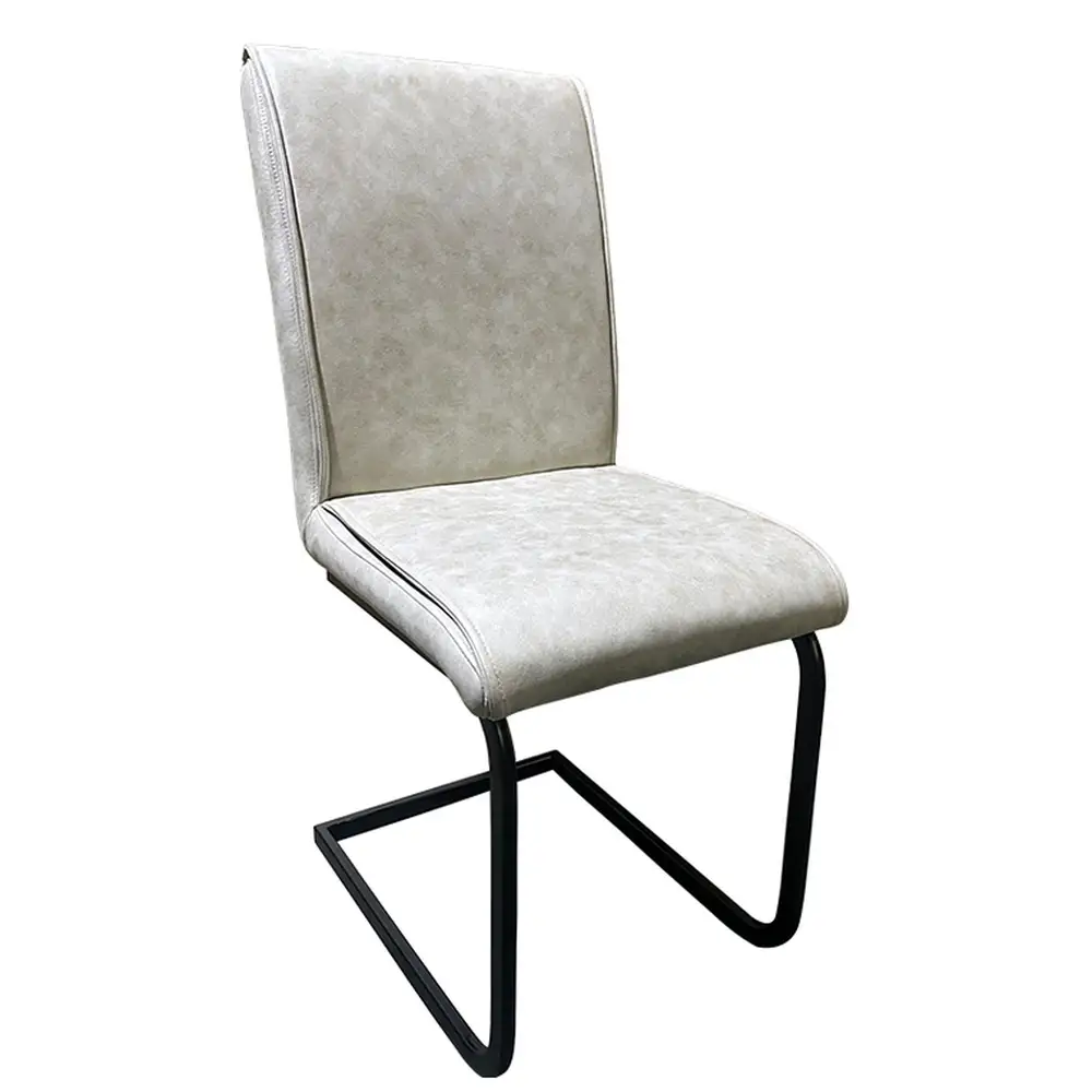 ArteLibre Καρέκλα Τραπεζαρίας ArteLibre ESTRELLA Μπεζ/Μαύρο PU/Μέταλλο 43x56x95cm - 14600165 - inde.gr