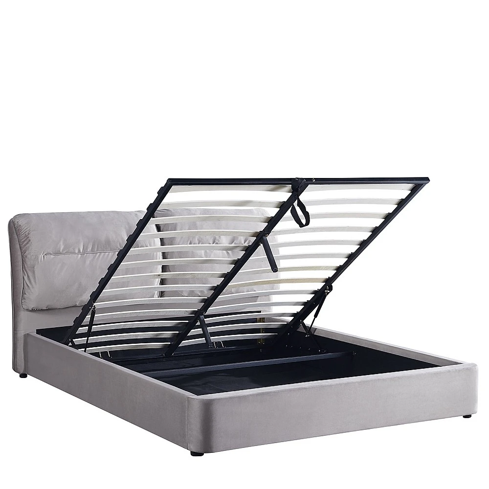 ArteLibre Κρεβάτι Διπλό ArteLibre ACAENA Γκρι Βελούδο 224x182.5x97cm (Στρώμα 160x200cm) - 14920003 - inde.gr ArteLibre Κρεβάτι Διπλό ArteLibre ACAENA Γκρι Βελούδο 224x182.5x97cm (Στρώμα 160x200cm) - 14920003 - inde.gr