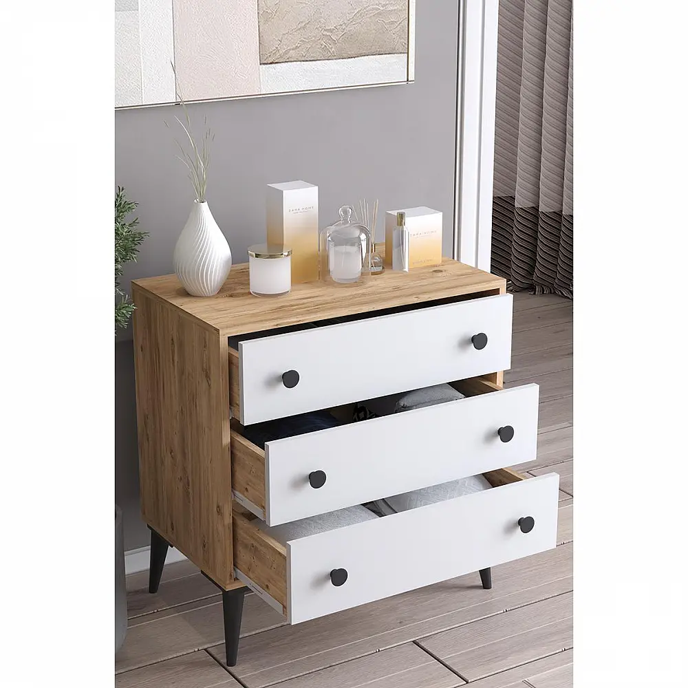 ArteLibre Συρταριέρα ArteLibre AMARI Δρυς/Λευκό Μοριοσανίδα 72x43x79cm - 14870056 - inde.gr ArteLibre Συρταριέρα ArteLibre AMARI Δρυς/Λευκό Μοριοσανίδα 72x43x79cm - 14870056 - inde.gr