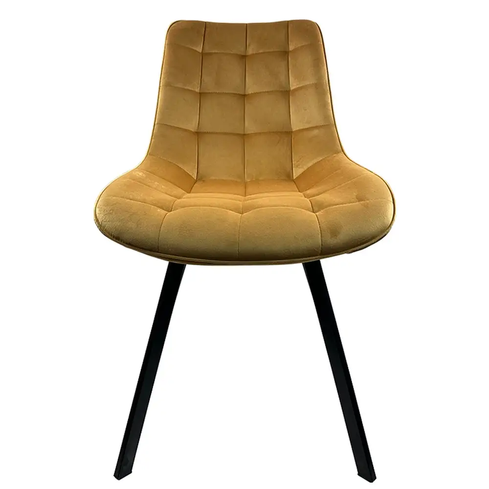 ArteLibre Καρέκλα Τραπεζαρίας ArteLibre BRISA Μπεζ/Μαύρο Βελούδο/Μέταλλο 53x60x85cm - 14600170 - inde.gr