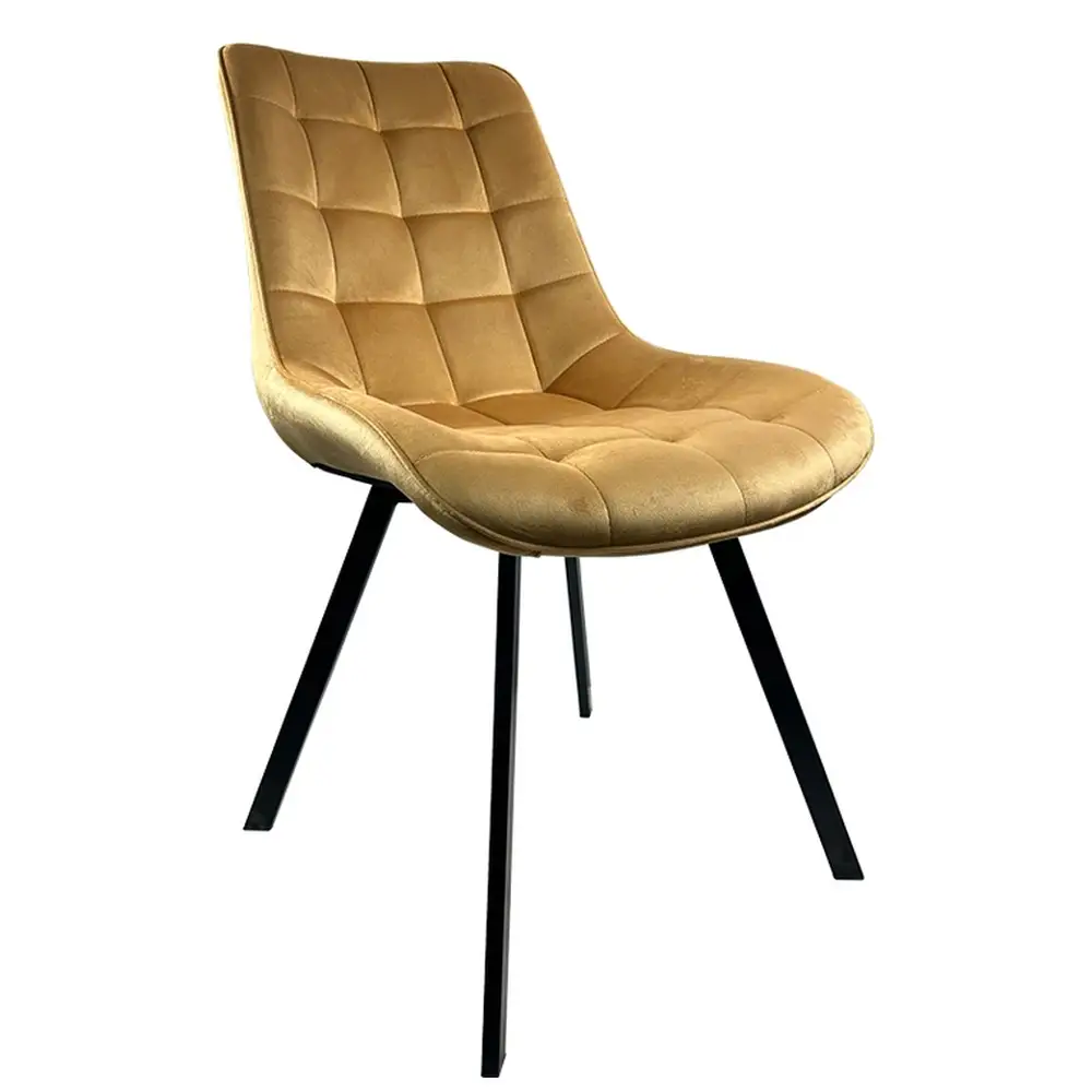 ArteLibre Καρέκλα Τραπεζαρίας ArteLibre BRISA Μπεζ/Μαύρο Βελούδο/Μέταλλο 53x60x85cm - 14600170 - inde.gr