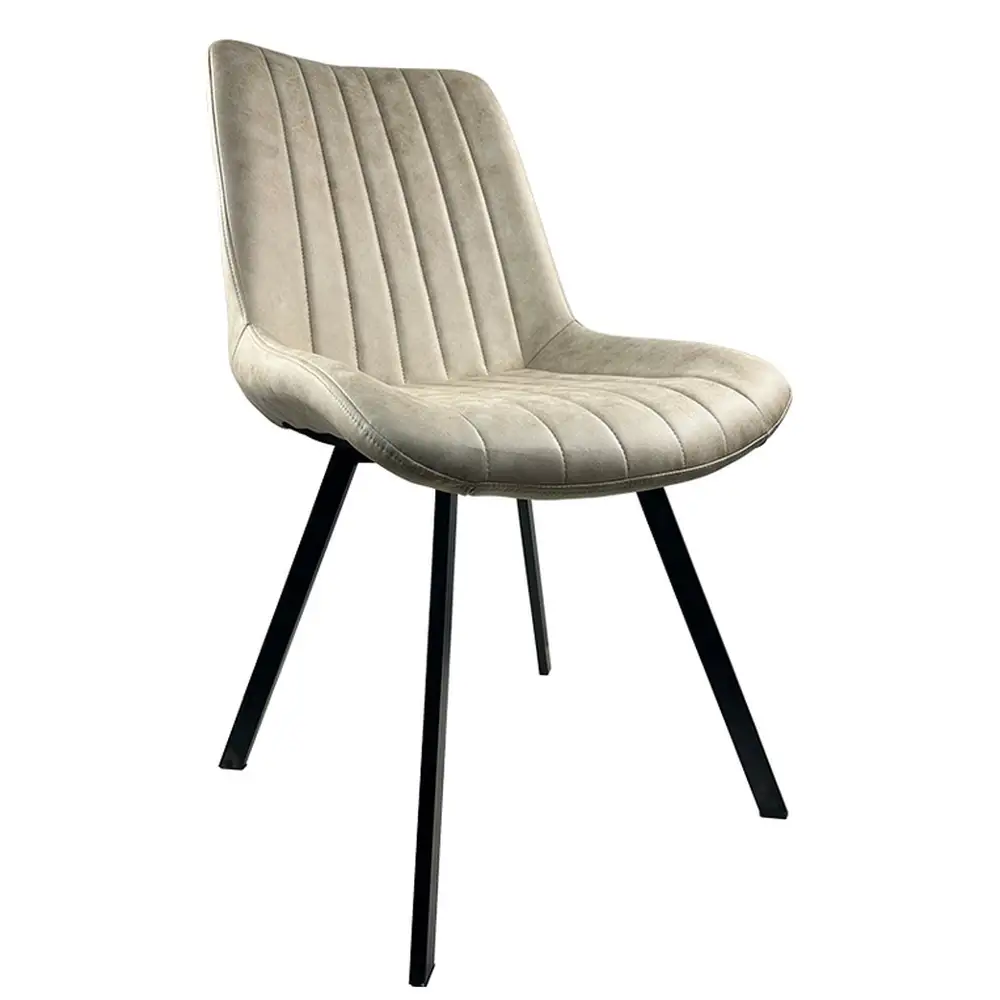 ArteLibre Καρέκλα Τραπεζαρίας ArteLibre MILONGA Μπεζ/Μαύρο PU/Μέταλλο 55x61x88cm - 14600171 - inde.gr