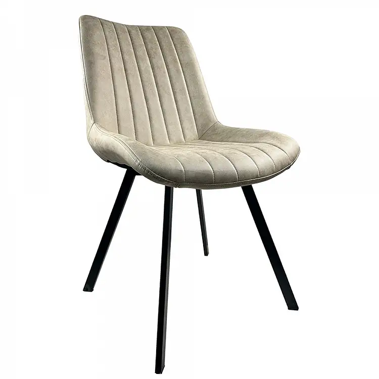 ArteLibre Καρέκλα Τραπεζαρίας ArteLibre MILONGA Μπεζ/Μαύρο PU/Μέταλλο 55x61x88cm - 14600171 - inde.gr