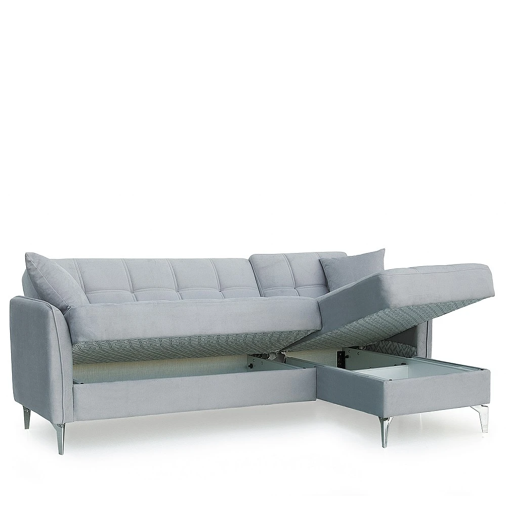 ArteLibre Καναπές Γωνιακός ArteLibre JOAQUIN Γκρι 230x84x89cm - 14210221 - inde.gr