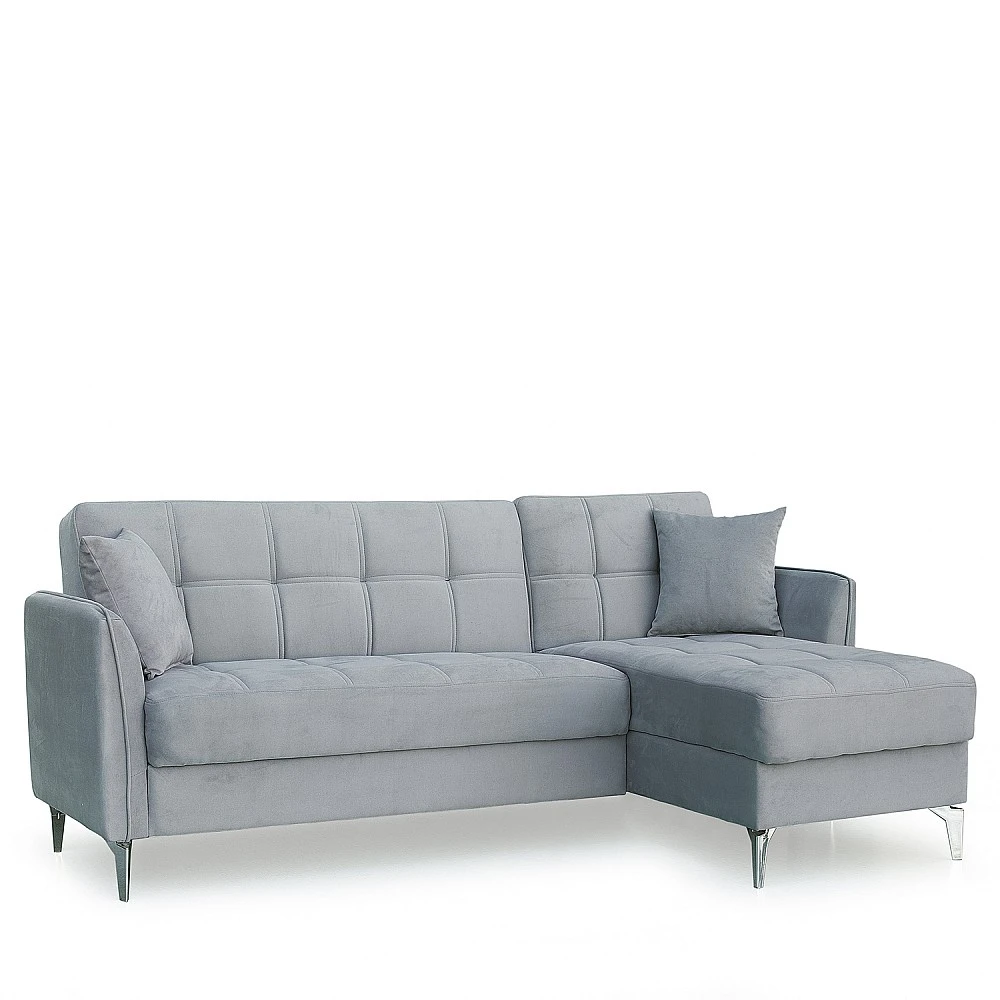 ArteLibre Καναπές Γωνιακός ArteLibre JOAQUIN Γκρι 230x84x89cm - 14210221 - inde.gr