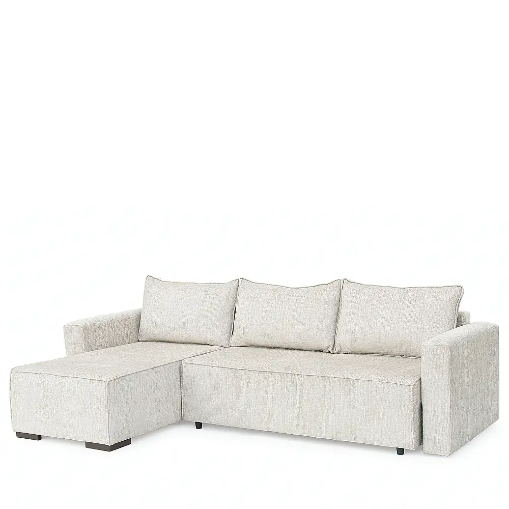 ArteLibre Καναπές Κρεβάτι Γωνιακός ArteLibre HARPER Αναστρέψιμος Εκρού 271x160x94cm - 14210251 - inde.gr