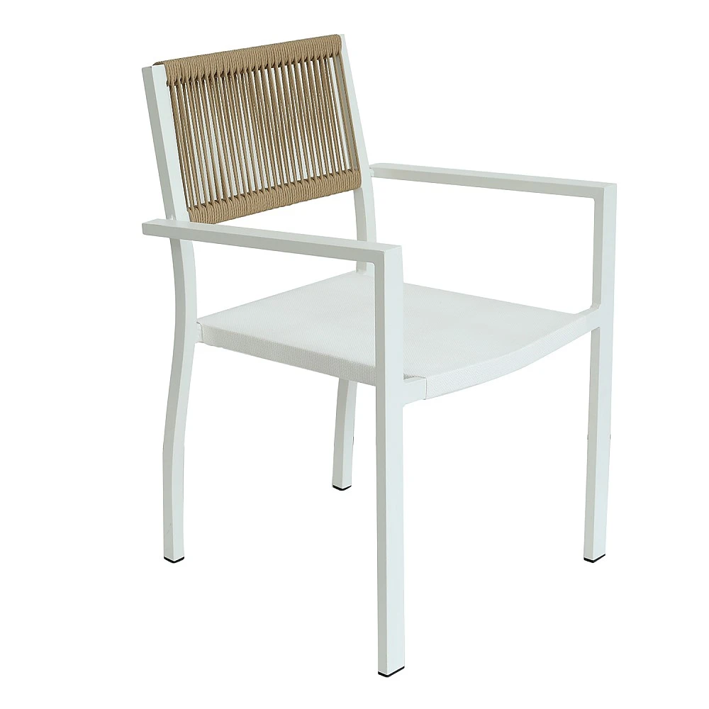ArteLibre Πολυθρόνα Κήπου ArteLibre HORUS Λευκό/Καφέ Αλουμίνιο/Rattan 56x58x83cm - 14840080 - inde.gr