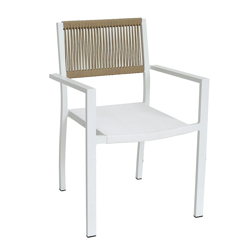 ArteLibre Πολυθρόνα Κήπου ArteLibre HORUS Λευκό/Καφέ Αλουμίνιο/Rattan 56x58x83cm - 14840080 - inde.gr