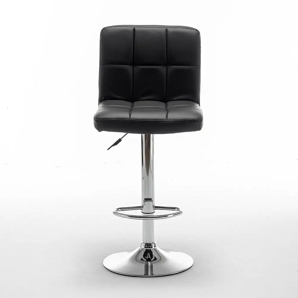 ArteLibre Σκαμπό Bar ArteLibre DIN Με Πλάτη Πτυσσόμενο Μαύρο PVC/Μέταλλο 44x50x92-113cm - 14240060 - inde.gr