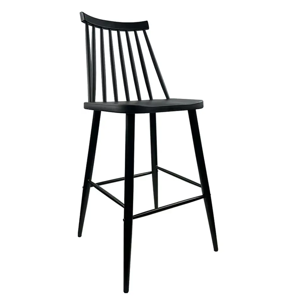 ArteLibre Σκαμπό Bar ArteLibre MARANTA Μαύρο PP/Μέταλλο 45x46x97cm - 14600189 - inde.gr