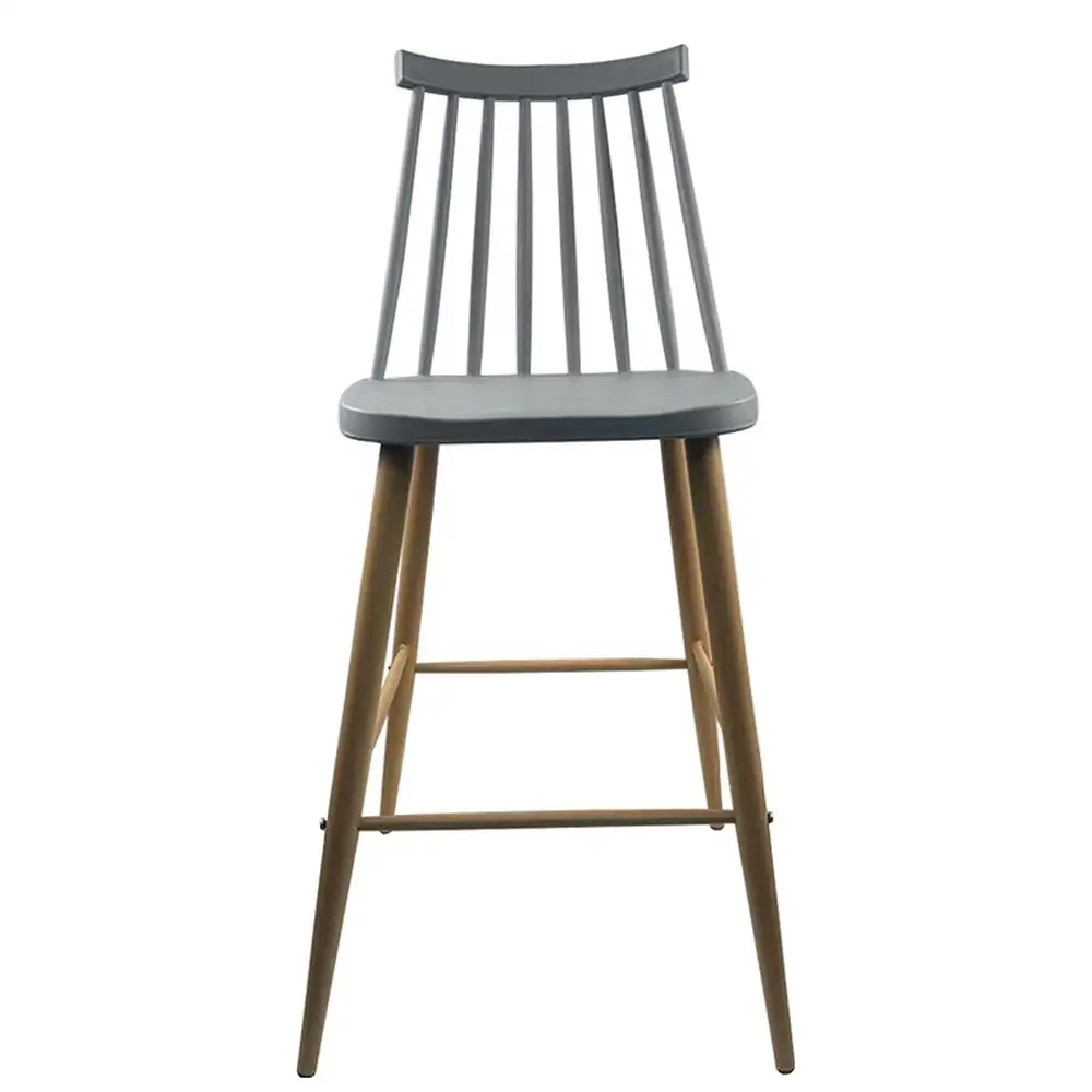 ArteLibre Σκαμπό Bar ArteLibre MARANTA Γκρι/Φυσικό PP/Μέταλλο 45x46x97cm - 14600190 - inde.gr