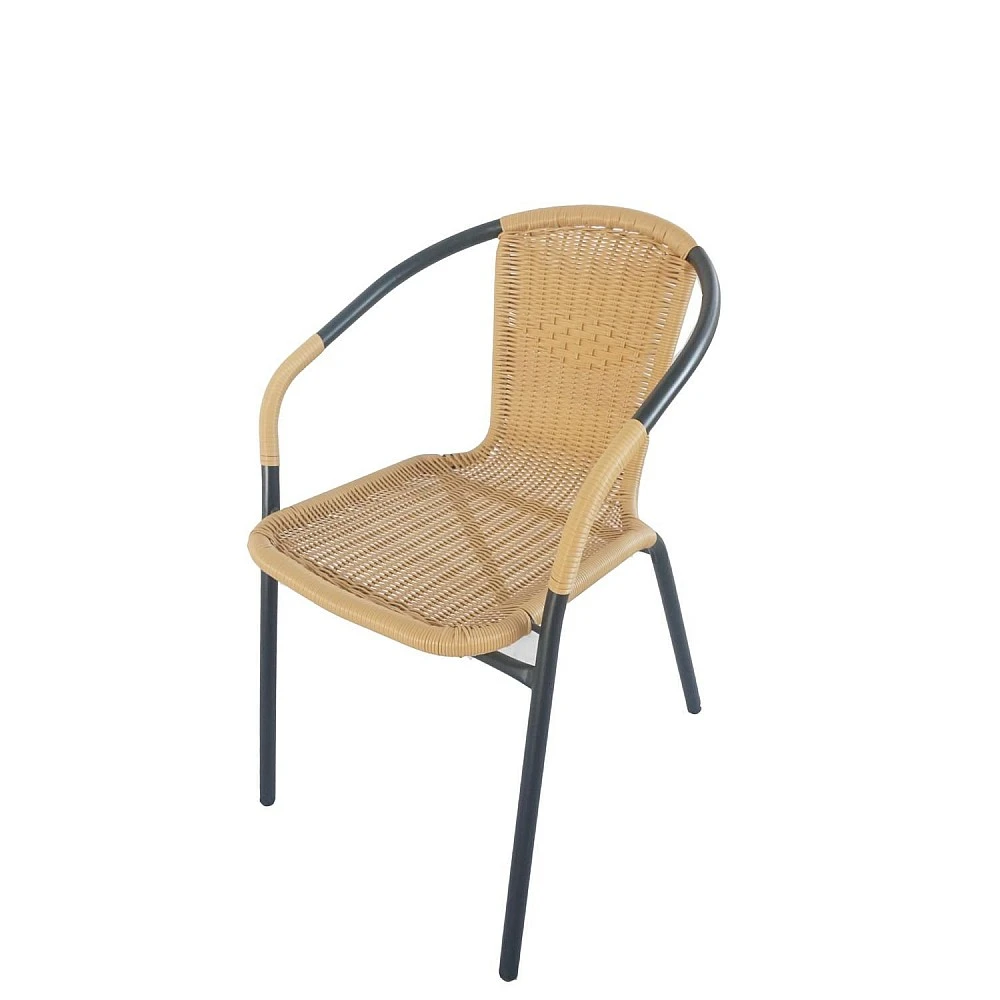 ArteLibre Πολυθρόνα ArteLibre Rattan Mercury Μπεζ/Μαύρο 54x61x73cm - 14450003 - inde.gr