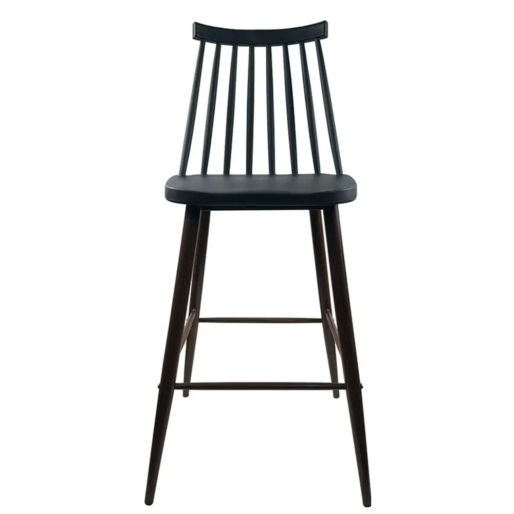 ArteLibre Σκαμπό Bar ArteLibre MARANTA Μαύρο/Καρυδί PP/Μέταλλο 45x46x97cm - 14600191 - inde.gr