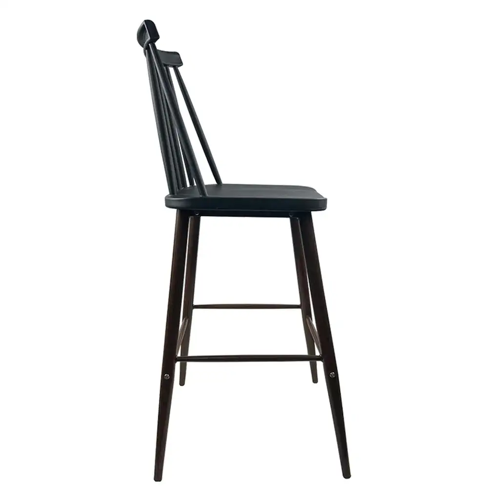 ArteLibre Σκαμπό Bar ArteLibre MARANTA Μαύρο/Καρυδί PP/Μέταλλο 45x46x97cm - 14600191 - inde.gr