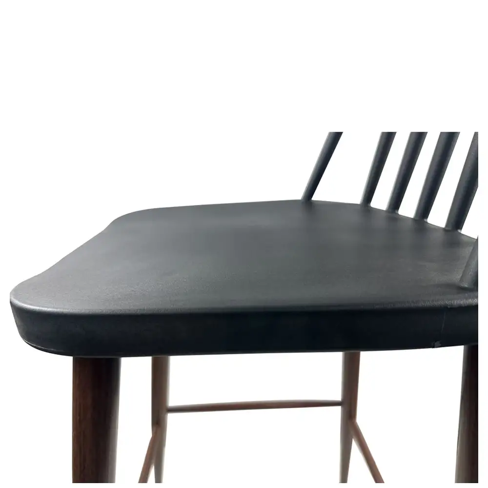ArteLibre Σκαμπό Bar ArteLibre MARANTA Μαύρο/Καρυδί PP/Μέταλλο 45x46x97cm - 14600191 - inde.gr