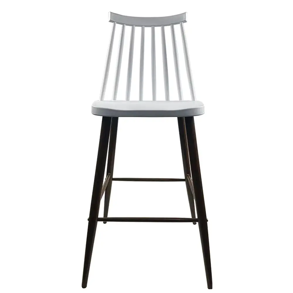 ArteLibre Σκαμπό Bar ArteLibre MARANTA Λευκό/Καρυδί PP/Μέταλλο 45x46x97cm - 14600192 - inde.gr