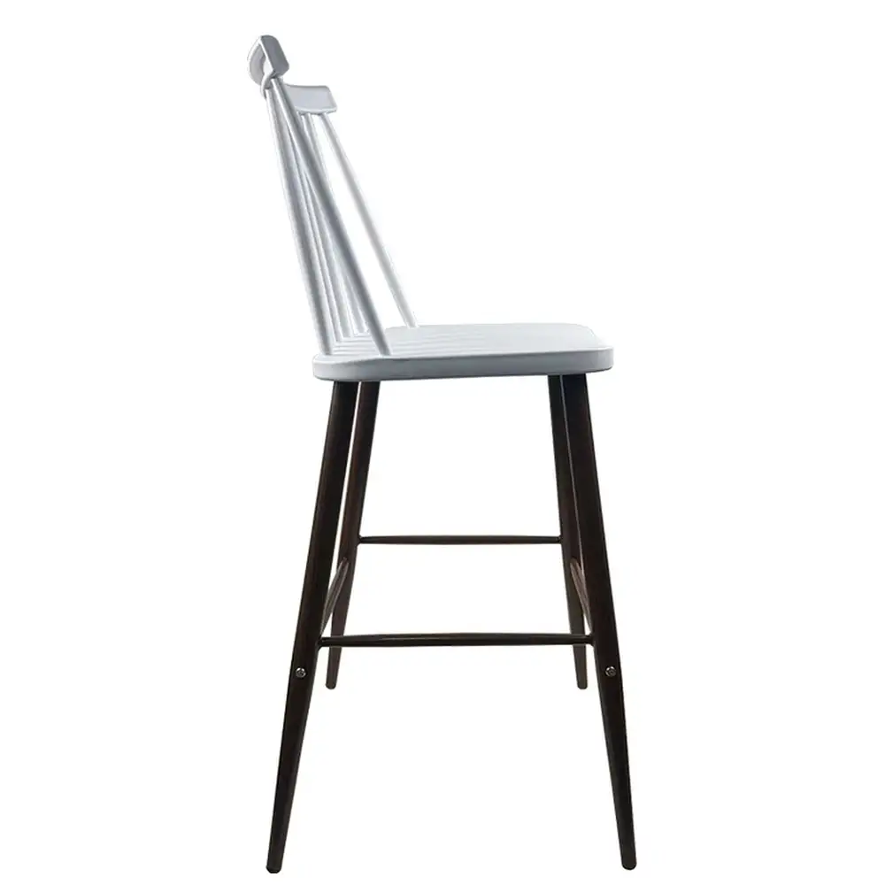 ArteLibre Σκαμπό Bar ArteLibre MARANTA Λευκό/Καρυδί PP/Μέταλλο 45x46x97cm - 14600192 - inde.gr